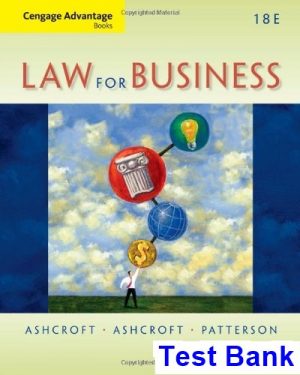 cengage advantage books law business 18th edition ashcroft test bank