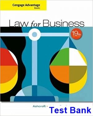 cengage advantage books law business 19th edition ashcroft test bank