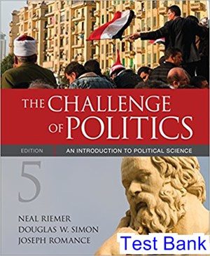 challenge of politics an introduction to political science 5th edition riemer test bank