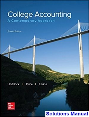 college accounting contemporary approach 4th edition haddock solutions manual
