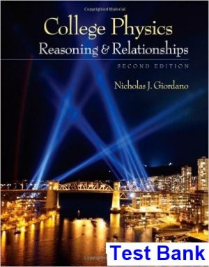 college physics reasoning relationships 2nd edition nicholas giordano test bank