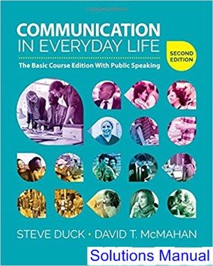 communication in everyday life the basic course edition with public speaking 2nd edition duck solutions manual