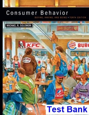 consumer behavior 10th edition solomon test bank