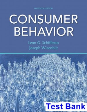 consumer behavior 11th edition schiffman test bank