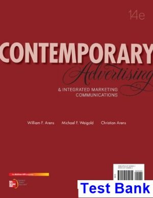 contemporary advertising integrated marketing communications 14th edition arens test bank