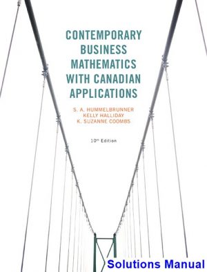 contemporary business mathematics canadian 10th edition hummelbrunner solutions manual