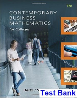 contemporary business mathematics colleges 17th edition deitz test bank