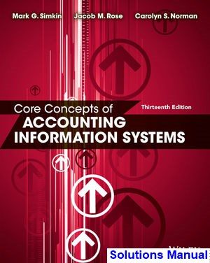 core concepts accounting information systems 13th edition simkin solutions manual