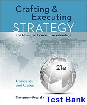 crafting executing strategy concepts cases quest competitive advantage 21st edition thompson test bank