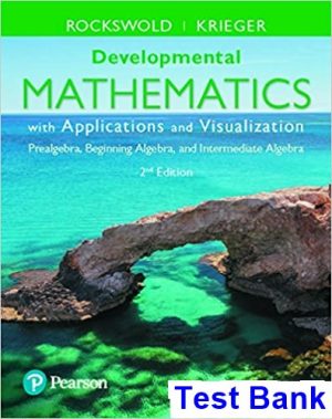 developmental mathematics applications visualization prealgebra beginning algebra intermediate algebra 2nd edition rockswold test bank