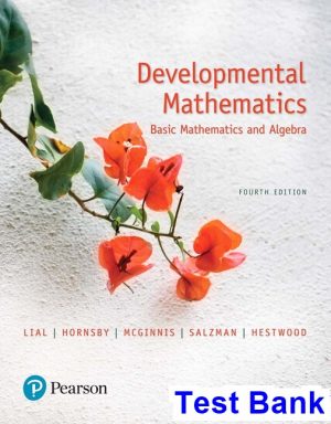 developmental mathematics basic mathematics algebra 4th edition lial test bank