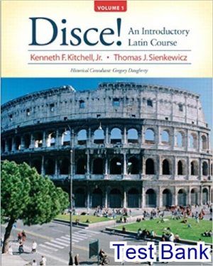 disce an introductory latin course volume 1 1st edition kitchell test bank