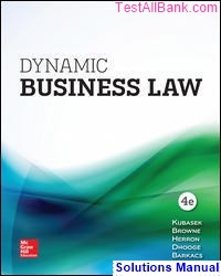 dynamic business law 4th edition kubasek solutions manual