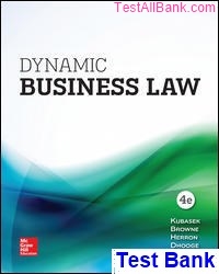 dynamic business law 4th edition kubasek test bank