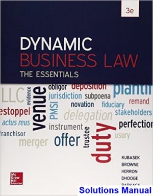 dynamic business law essentials 3rd edition kubasek solutions manual