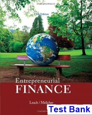 entrepreneurial finance 5th edition leach test bank