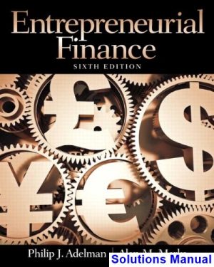 entrepreneurial finance 6th edition adelman solutions manual