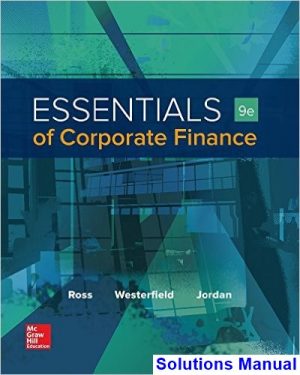 essentials corporate finance 9th edition ross solutions manual