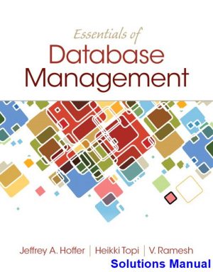 essentials database management 1st edition hoffer solutions manual