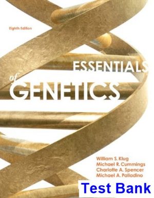 essentials genetics 8th edition klug test bank