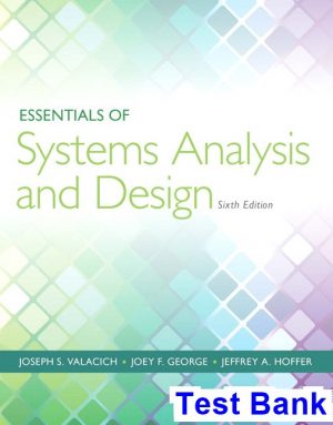 essentials systems analysis design 6th edition valacich test bank
