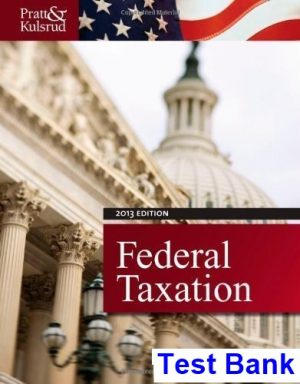 federal taxation 2013 7th edition pratt test bank