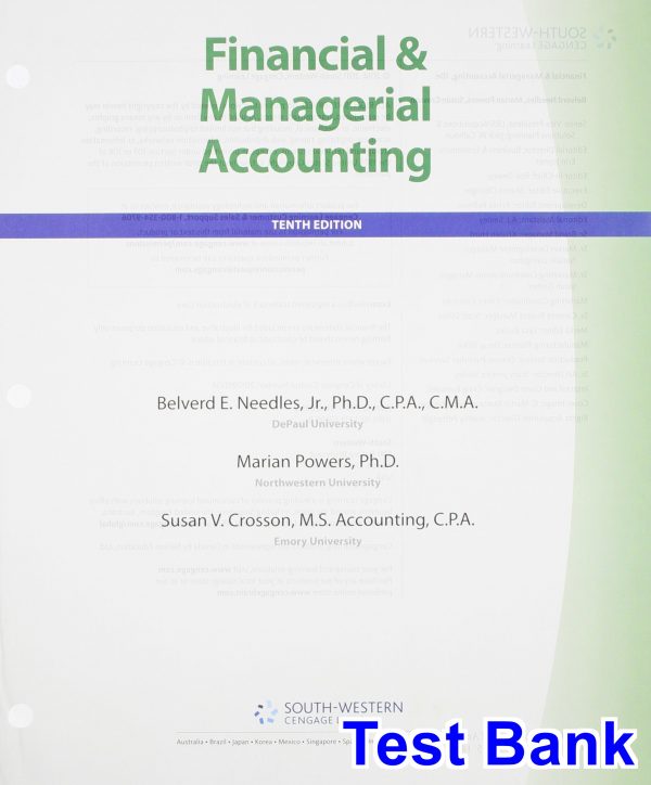financial managerial accounting 10th edition needles test bank