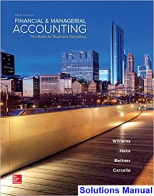 financial managerial accounting basis business decisions 18th edition williams solutions manual