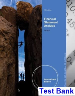 financial statement analysis international edition 13th edition gibson test bank