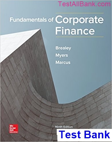 Fundamentals Of Corporate Finance 9th Edition Brealey Test Bank