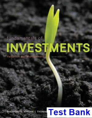 fundamentals investments valuation management 7th edition jordan test bank