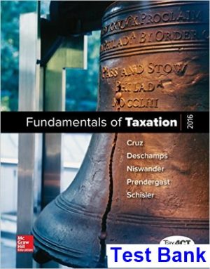 fundamentals taxation 2016 edition 9th edition cruz test bank