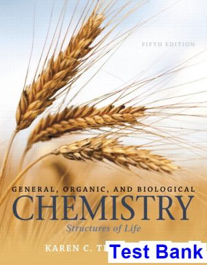 general organic biological chemistry structures life 5th edition timberlake test bank