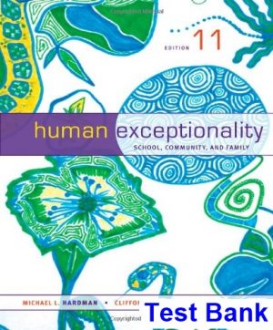 human exceptionality school community family 11th edition hardman test bank