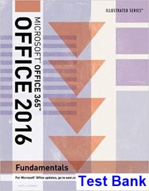 illustrated microsoft office 365 office 2016 fundamentals 1st edition hunt test bank