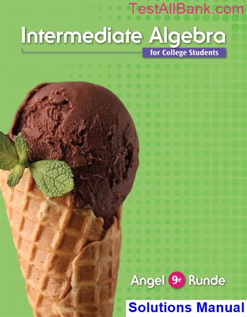 Intermediate Algebra For College Students