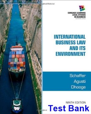 international business law its environment 9th edition schaffer test bank