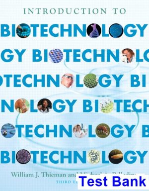 introduction biotechnology 3rd edition thieman test bank