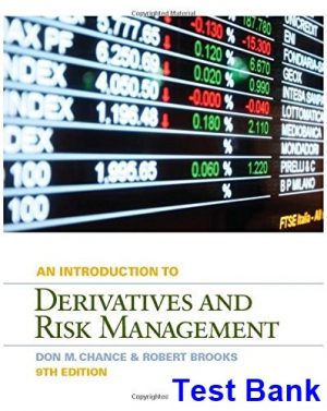 introduction derivatives risk management 9th edition chance test bank