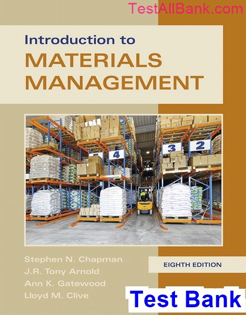 Introduction To Materials Management 8th Edition Chapman Test Bank