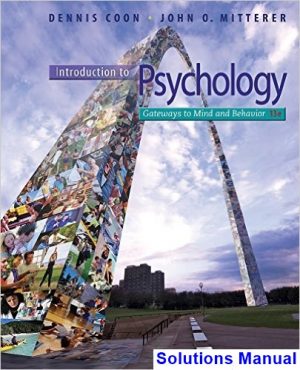 introduction psychology gateways mind behavior concept maps reviews 13th edition coon solutions manual
