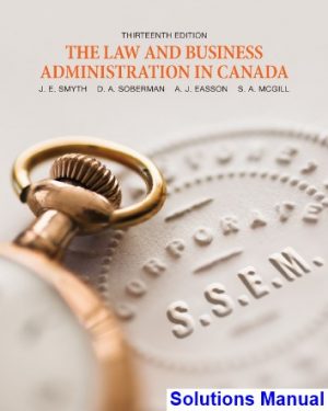 law business administration canada canadian 13th edition smyth solutions manual