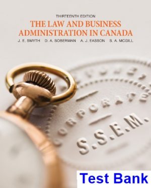 law business administration canada canadian 13th edition smyth test bank