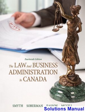 law business administration canada canadian 14th edition smyth solutions manual