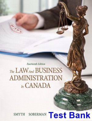 law business administration canada canadian 14th edition smyth test bank