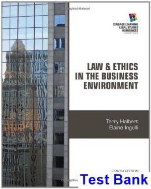 law ethics business environment 8th edition halbert test bank