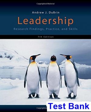 leadership research findings practice skills 7th edition dubrin test bank