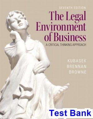 legal environment business 7th edition kubasek test bank