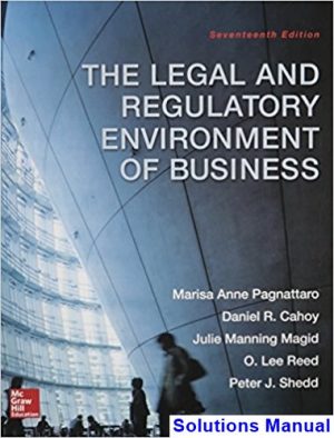 legal regulatory environment business 16th edition pagnattaro solutions manual