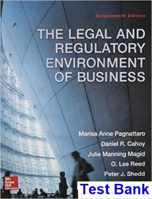 legal regulatory environment business 17th edition pagnattaro test bank